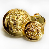 M-1917  Set of Gold Arkansas State Seal Buttons, (5/8" and 7/8")  