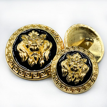 M-7914-GBK Lion's Head Metal Button, 3 Sizes