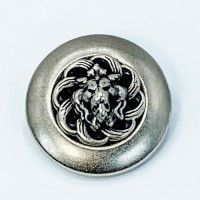 MLP-1714  Antique Silver Lion's Head Button, 1-1/8"  