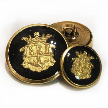 MTL-12 Gold with Black Epoxy Metal Button, 2 Sizes MTL-12 Gold with Black Epoxy Metal Button, 2 Sizes
