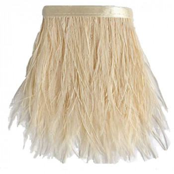 FEA-157 Ivory Ostrich Feathers on Tape