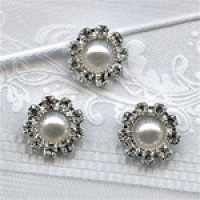 RHP-002 Pearl and Rhinestone Button 