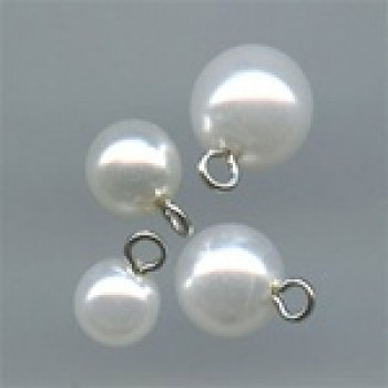 W-6542 Wire Shank Full Ball Pearl Button - 4 Sizes, Priced Per Dozen