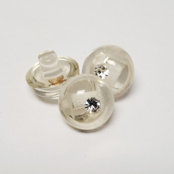 A-5315 Clear Acrylic Shank Button with Rhinestone, 10mm A-5315 Clear Acrylic Shank Button with Rhinestone, 10mm