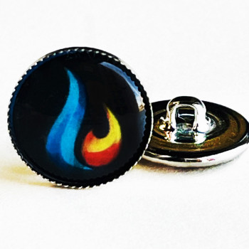 AA-004LP Fire Flame Chef Coat Button, 3/4" 