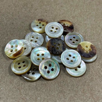 AG-17 Agoya Shell 4-Hole Shirt Button, 2 sizes 1/2" - 5/8" - Sold by the Dozen