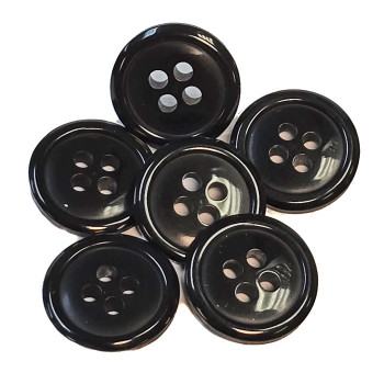 BB-505-D Black  Fashion Button - Priced Per Dozen, size: 5/8"