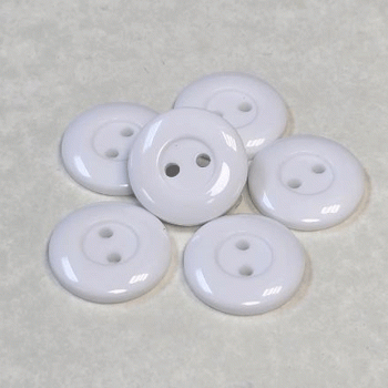 BL-156 Polished White Uniform, Lab, or Chef Coat Button, 3/4" - Priced per Dozen