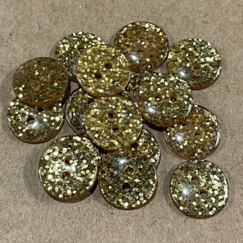 CL-1110 - Gold Glitter Button, 5/8" - Sold by the Dozen