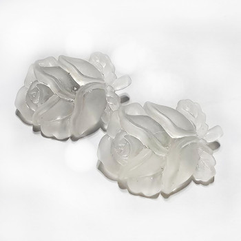CL-1557 - Acrylic Matte Crystal Rose Button 1-1/2"x 1"