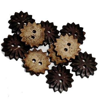 CO-620-Four Hole Pin wheel  Coconut Button - 3 Sizes, Priced by the Dozen