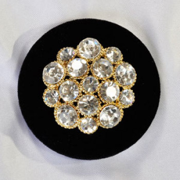 9249 Gold Rhinestone Velvet Button, 2 Sizes and 2 Base Colors