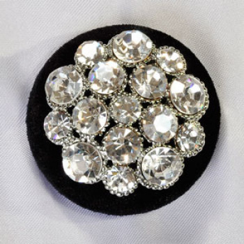 9250 Silver Rhinestone Velvet Button (2 Colors)