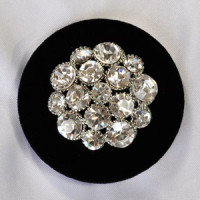 9250 Silver Rhinestone Velvet Button (2 Colors)