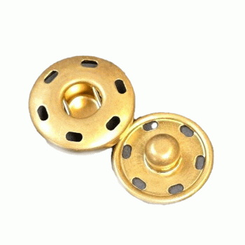 FSN-18 Matte Gold Sew On Snap, 3/4 inch (Sold Set of 3) FSN-18 Matte Gold Sew On Snap, 3/4 inch (Sold Set of 3)