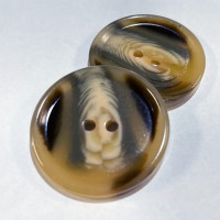HN-049 - Large, Brown and Tan Overcoat Button, 1-1/2"