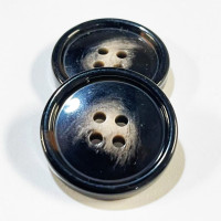 HN-050 - Large, Black and Natural Overcoat Button, 1-3/16"