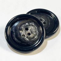 HN-053 - Large, Black and Grey Overcoat Button, 1" and 1-1/8"