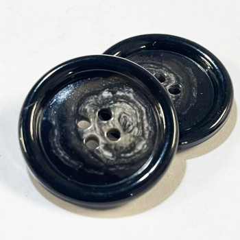 HN-4053 - Large, Black and Grey Overcoat Button, 1" and 1-1/8"