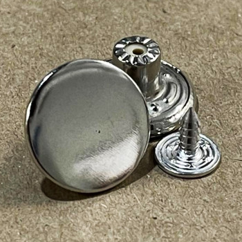 JB-06 - Jean Button, Polished Nickel, 17mm - Sold by the Dozen