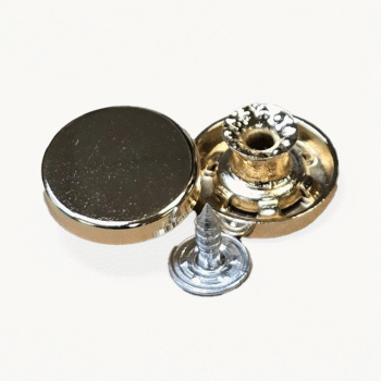 JB-15- Gold Brass Jean Button, 17mm - Sold by set of 2 JB-15- Gold Brass Jean Button, 17mm - Sold by set of 2