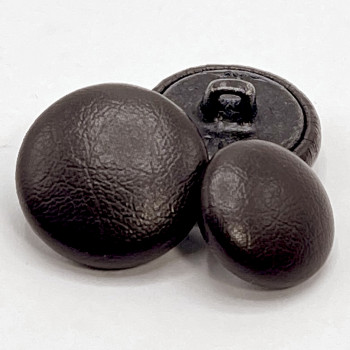 LL-1081 Dark Brown  Faux Leather Covered Button, 8 Sizes