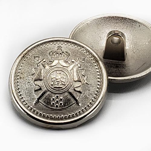 M9180B Matte Silver Military Coat Button with Crest, 1" Only