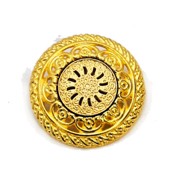 M-031B Large, Matte Gold Metal Fashion Button, 1-3/16"