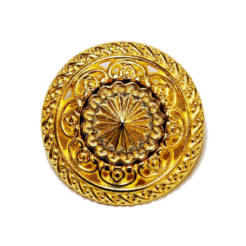 M-036-Large Matte Gold Metal Fashion Button 1-3/16"