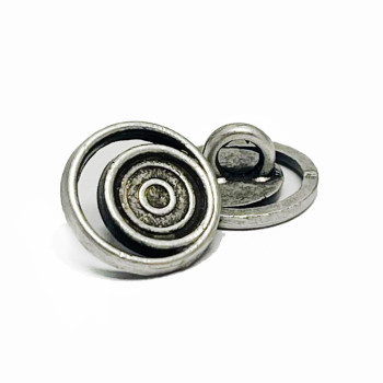 M-072SIL-D Ant. Silver Metal Fashion Button, Priced per Dozen