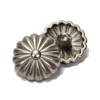 M-1204B  Matte Silver Metal Concho Button, 5/8" 