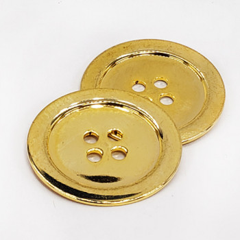 M-1260 - Gold, 4-Hole Metal Button, 1-1/4" 