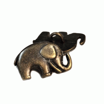 M-1321AB  Antique Brass Elephant Button