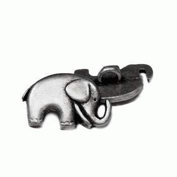 M-1321 Antique Silver Elephant Button M-1321 Antique Silver Elephant Button