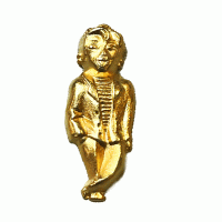 M-1325- Gold Fashion Button 1-1/8"x 3/8" (Price for dozen}