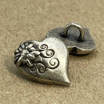 M-1417 Heart Design Metal Button with Shank, 11/16" M-1417 Heart Design Metal Button with Shank, 11/16"
