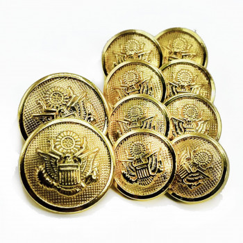 M-1808SET - Set of Gold Blazer Buttons with Crest, 5/8" and 13/16"