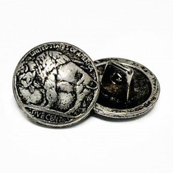M-1871 - Buffalo Nickel Metal Button, 5/8"