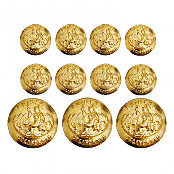 M-1922SET-Set of Gold California State Seal Button, 2 Sizes 