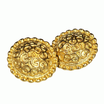 M-5095G  Filigree Matte Gold Metal Fashion Button,1-1/8"