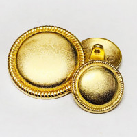 M-7843-Matte Gold Metal Shank Button, 2 Sizes