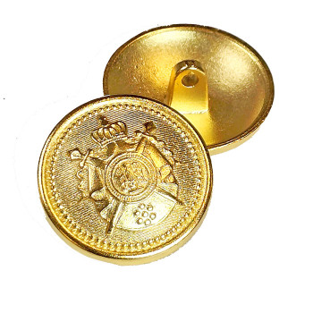 M-9180G Matte Gold Military Coat Button with Crest, 1" Only 
