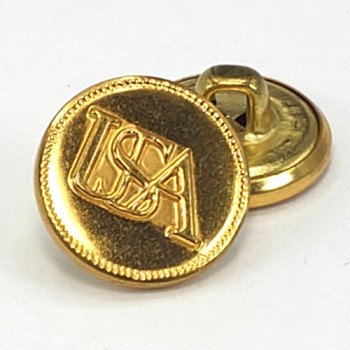MTL-004 - "USA" Gold Metal Button , 5/8" 