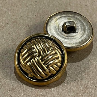 MTL-006 Antique Brass Basket weave Button, Sold by the Dozen 