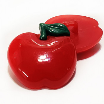 NV-522- 1-1/8" Red Apple Button - Sold set of 3 