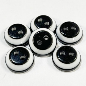 NV-1300 Black and White Fashion Button - 2 Sizes, Sold by the Dozen