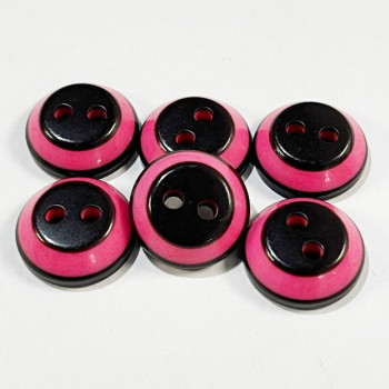 NV-1300 - Pink and Black Fashion Button - 2 Sizes, Sold by the Dozen