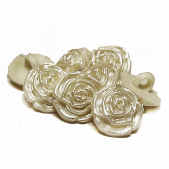 NV-5204 -Pear Ivory Rose Petal Button  1/2" Size, Sold by the Dozen