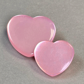 P-83222 - Pink Pearl shank Heart Button, 3 sizes Priced by the Dozen