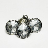 RHP-091 Silver and Acrylic Crystal Stone Button Sizes: 7/16" & 1/2" Sold by the Dozen.
